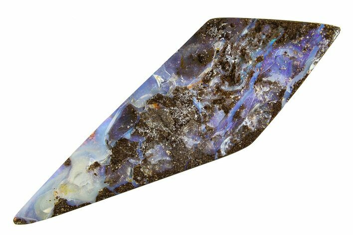 Flashy Polished Boulder Opal Specimen - Queensland, Australia #381788
